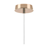Wick Single G9 Pendant Light in French gold, 11cm round ceiling canopy with slim white flex cord, shown on a plain white background.