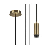Wick Single E27 Pendant Light 11cm Dia 5m Drop - Antique Brass