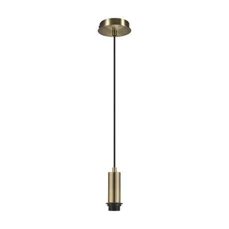 Wick Single E27 Pendant Light 11cm Dia 5m Drop - Antique Brass