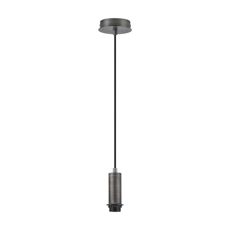 Wick Single E27 Pendant Light 11cm Dia 5m Drop - Aged Pewter