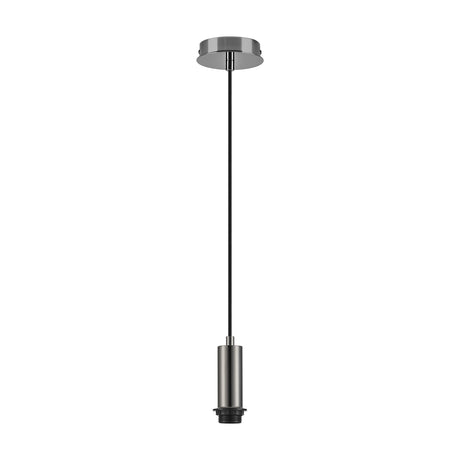 Wick Single E27 Pendant Light 11cm Dia 5m Drop - Black Chrome