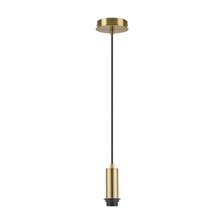 Wick Single E27 Pendant Light 11cm Dia 5m Drop - Brass Gold