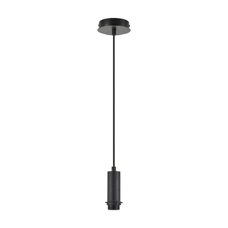 Wick Single E27 Pendant Light 11cm Dia 5m Drop - Satin Black