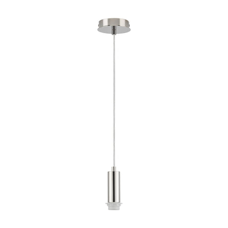 Wick Single E27 Pendant Light 11cm Dia 5m Drop - Polished Nickel