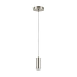 Wick Single E27 Pendant Light 11cm Dia 5m Drop - Satin Nickel