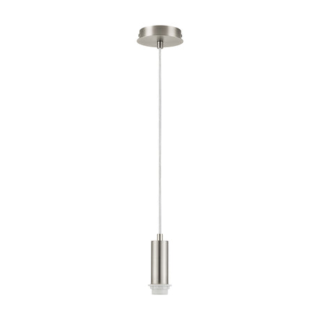 Wick Single E27 Pendant Light 11cm Dia 5m Drop - Satin Nickel