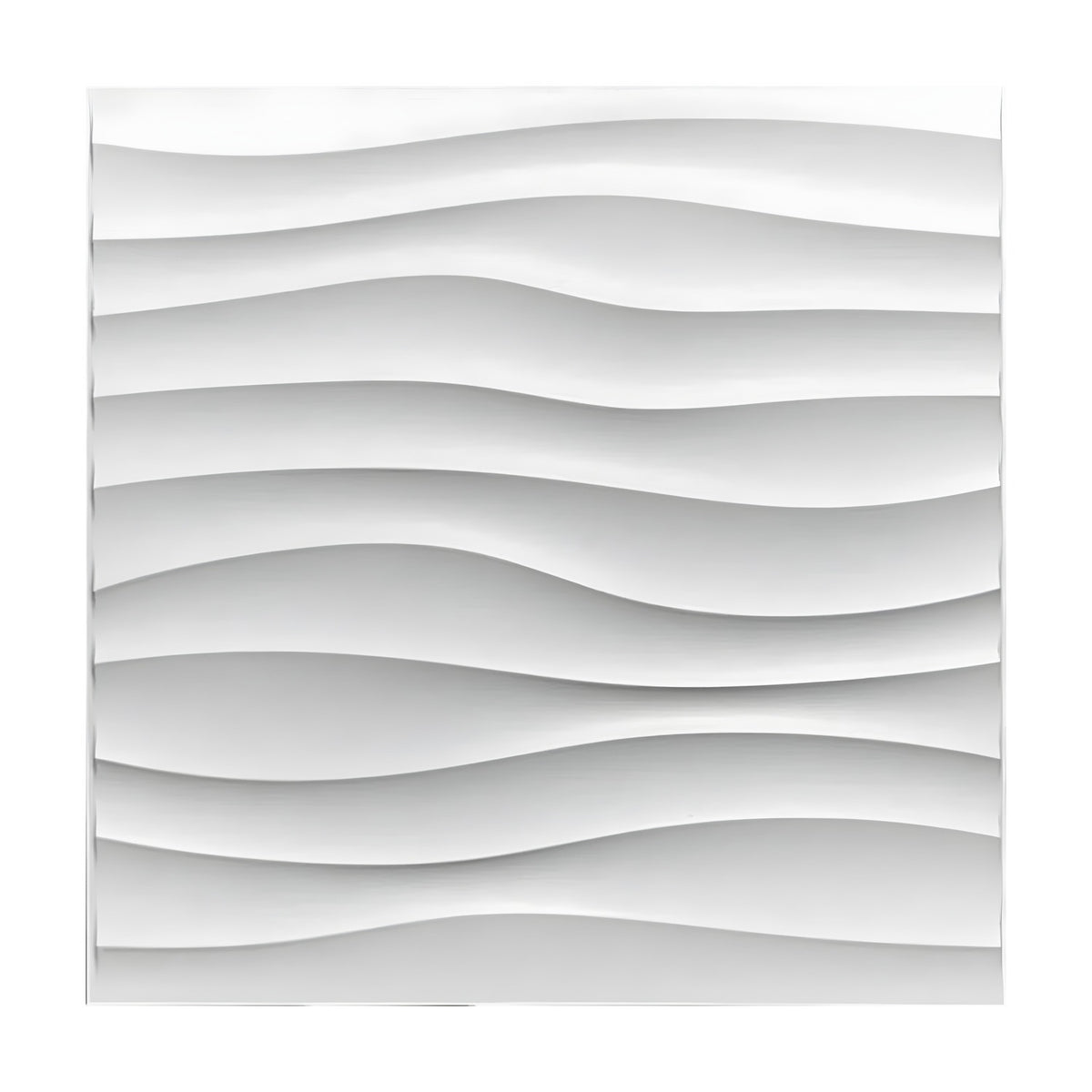 Layered Dune Waves 3D PVC Wall Panels 50 x 50cm - White | Niori