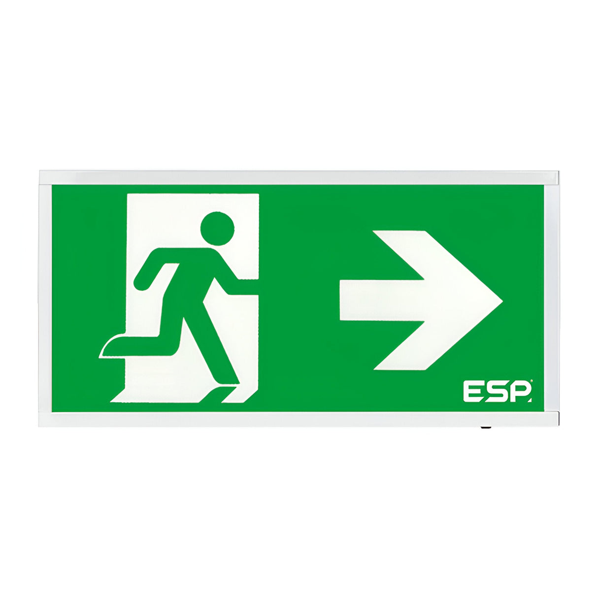 Duceri Emergency Surface Exit Box 3W LED Right Legend Lithium Battery Maintained - White