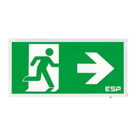 Duceri Emergency Surface Exit Box 3W LED Right Legend Lithium Battery Maintained - White