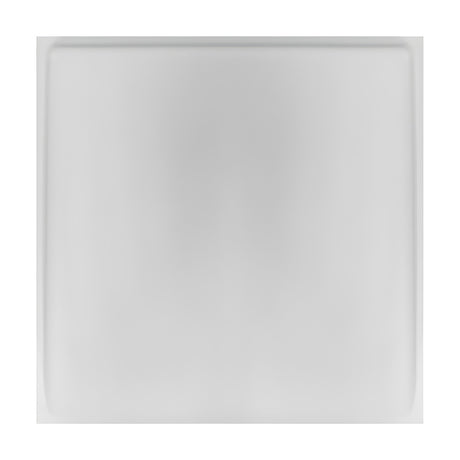 White 3D PVC wall panel, 50 x 50cm, featuring a single rounded square relief design with a narrow flat border, shown on a plain white background.