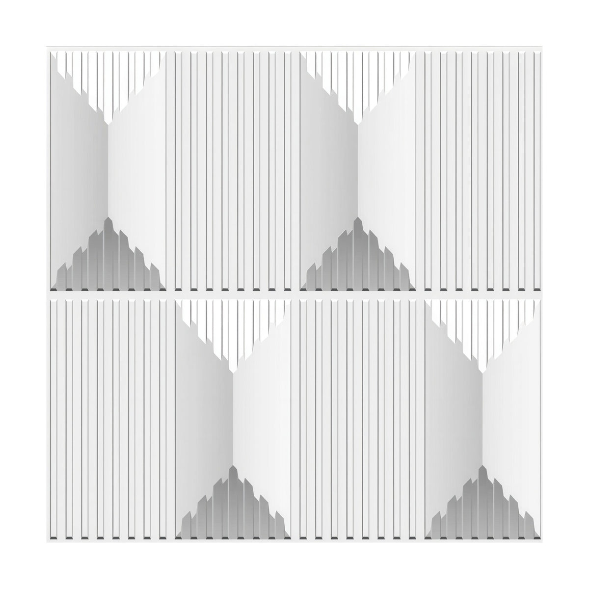 Fluted Bow Tie 3D PVC Wall Panels 50 x 50cm - White