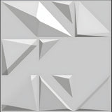 Scattered Faceted Triangles 3D PVC Wall Panels 50 x 50cm - White