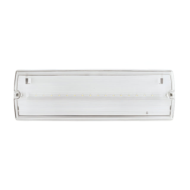 Duceri Emergency Self Test Bulkhead 3W LED IP65 Lithium Battery Maintained - White