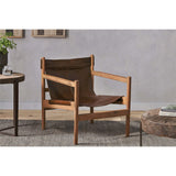 Dalibar Acacia & Buffalo Leather Armchair - Tan