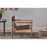Dalibar Acacia & Buffalo Leather Armchair - Tan