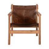 Dalibar Acacia & Buffalo Leather Armchair - Tan
