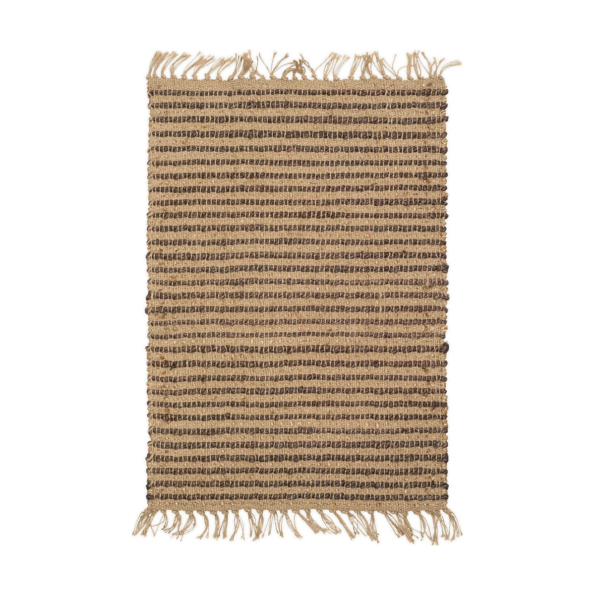 Davli Striped Jute Doormat - Natural
