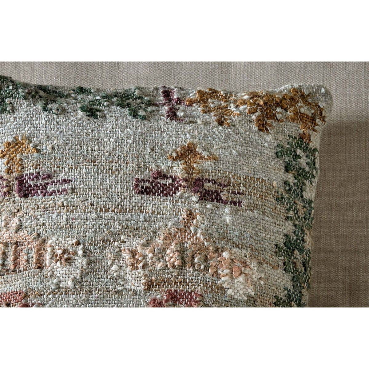Dantri 60 x 40cm Jute & Cotton Cushion Cover - Soft Grey