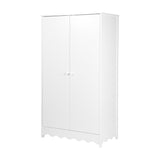 Dancer 2 Door Kids Wardrobe with Double Hanging Rail - White