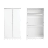 Dancer 2 Door Kids Wardrobe with Double Hanging Rail - White