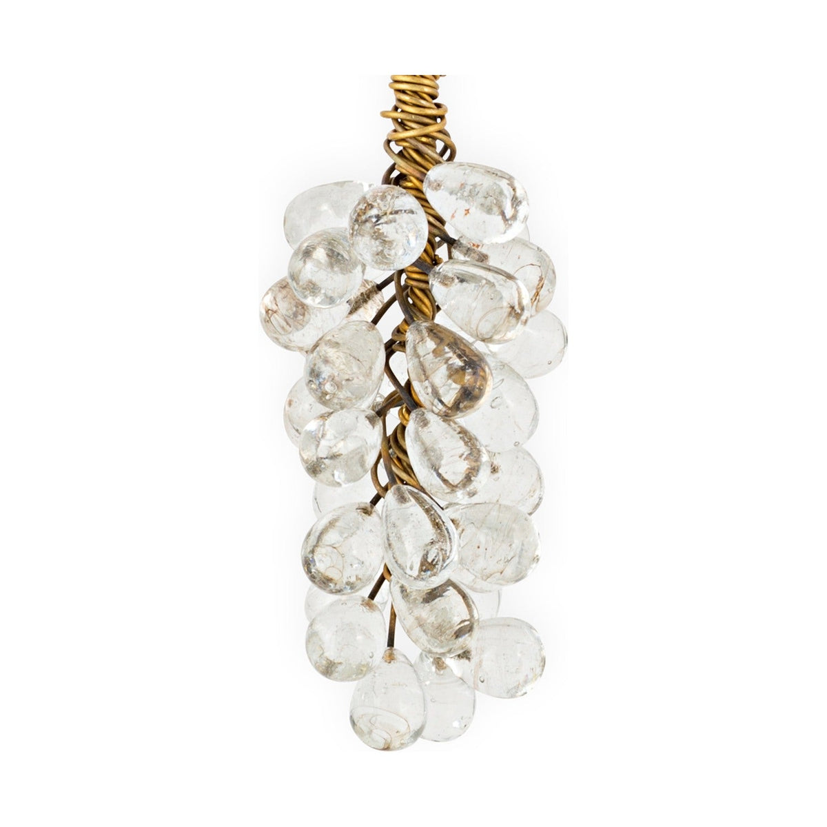 Danvi Glass Drop Baubles - Brass & Clear - Set of 3