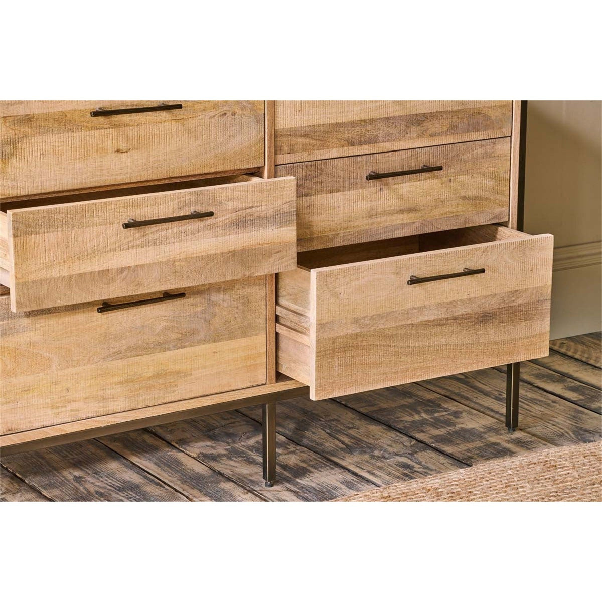 Dasai 6 Drawer Mango Wood Chest of Drawers - Natural