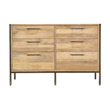 Dasai 6 Drawer Mango Wood Chest of Drawers - Natural