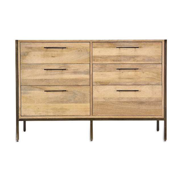 Dasai 6 Drawer Mango Wood Chest of Drawers - Natural