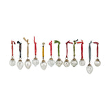 Dew Drop Glass Baubles - Silver & Clear - Set of 12