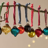 Dew Drop Glass Baubles - Mixed Antique - Set of 12