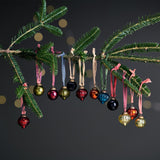 Dew Drop Glass Baubles - Mixed Antique - Set of 12