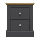 Devon 2 Drawer Bedside Table – Charcoal