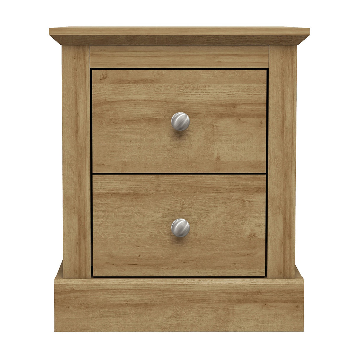 Devon 2 Drawer Bedside Table Cabinet - Oak