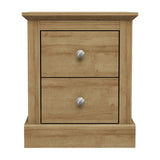 Devon 2 Drawer Bedside Table Cabinet - Oak