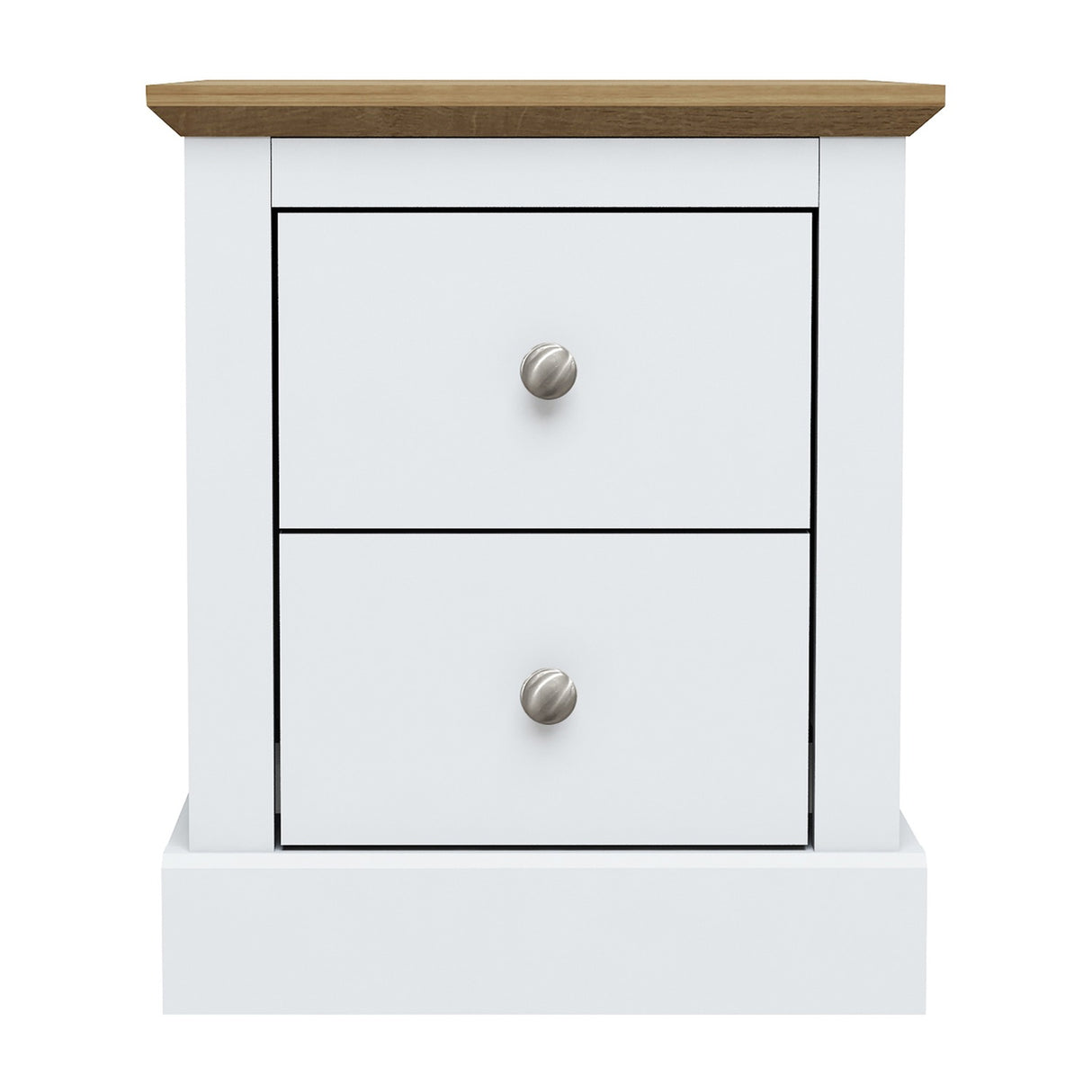 Devon 2 Drawer Bedside Table – White
