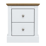Devon 2 Drawer Bedside Table – White