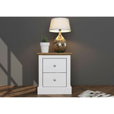 Devon 2 Drawer Bedside Table – White