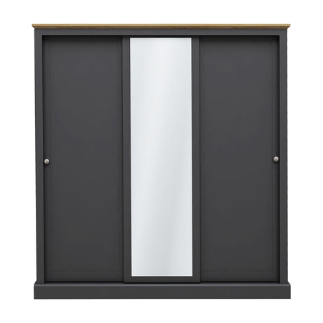 Devon 3 Door Sliding Wardrobe - Charcoal