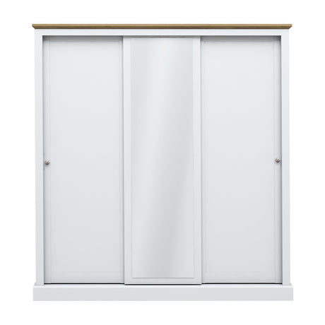 Devon 3 Door Sliding Wardrobe - White
