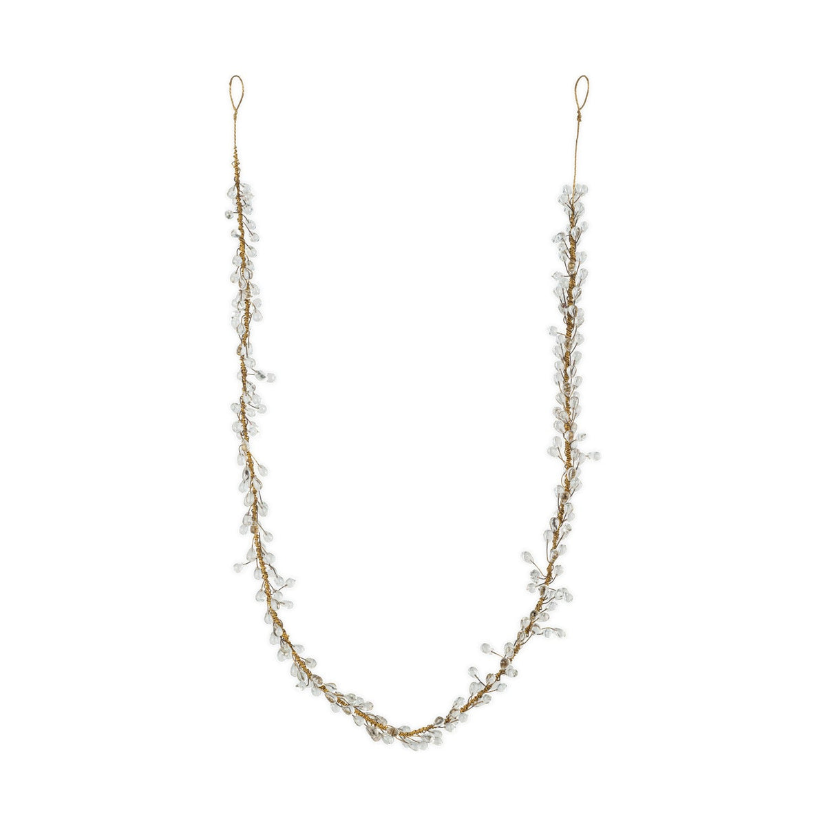 Danvi Christmas Glass Drop Garland - Brass & Clear