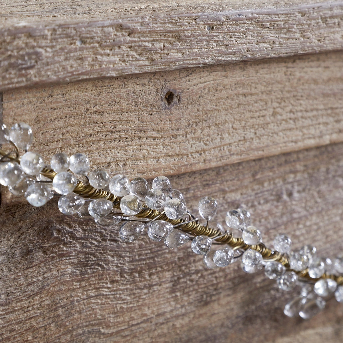Danvi Christmas Glass Drop Garland - Brass & Clear