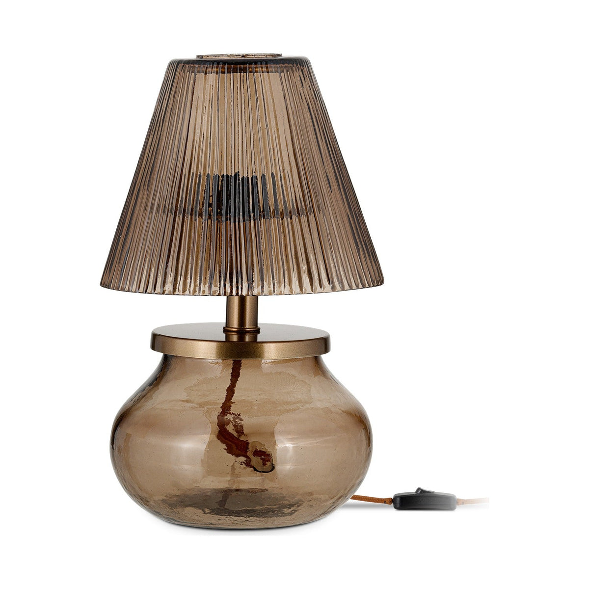 Dimalai Recycled Glass Table Lamp - Brown Smoke