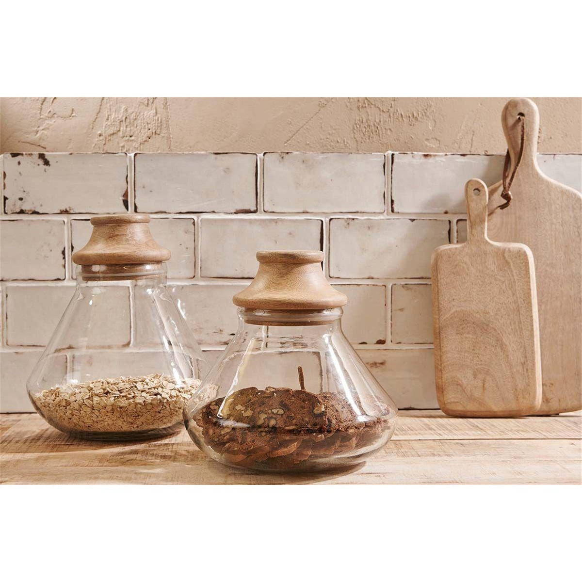 Deeka Small Recycled Glass Storage Jar - Clear