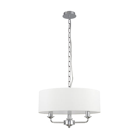 Banyan 3 Light E14 Pendant Light 45cm White - Polished Chrome