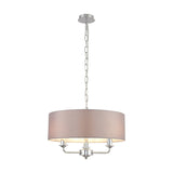 Banyan 3 Light E14 Iron Pendant Light 45cm Grey - Polished Chrome
