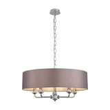 Banyan 5 Light E14 Pendant Light 60cm Grey - Polished Chrome