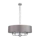 Banyan 5 Light E14 Pendant Light 60cm Grey - Polished Chrome
