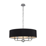 Banyan 5 Light E14 Pendant Light 60cm Black - Polished Chrome