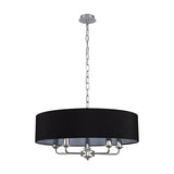 Banyan 5 Light E14 Pendant Light 60cm Black - Polished Chrome