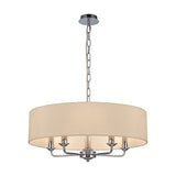 Banyan 5 Light Pendant Light Ivory Pearl 60cm - Polished Chrome